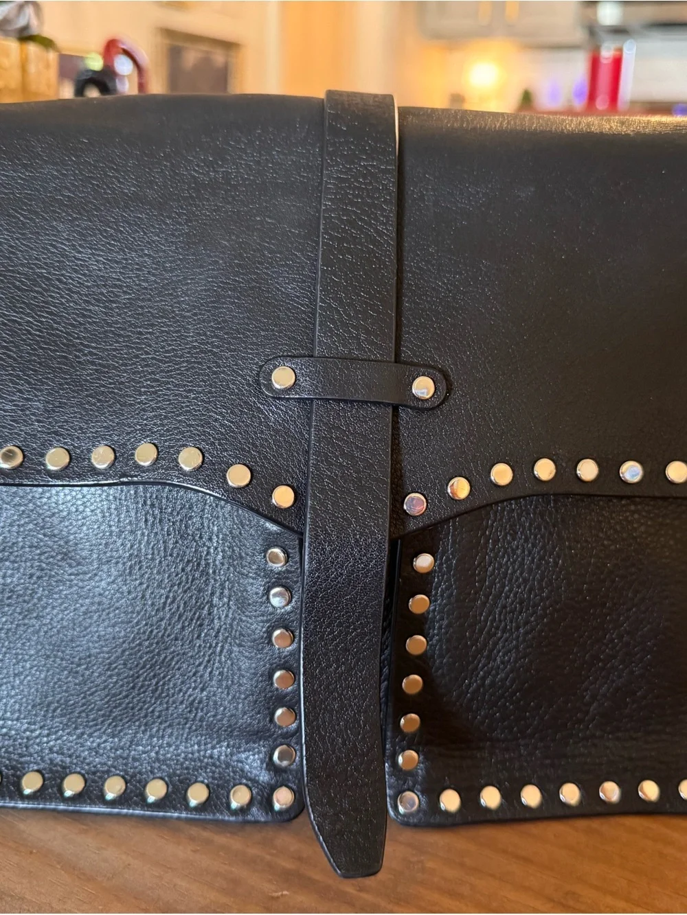 Rebecca Minkoff Black Leather Studded Crossbody Bag